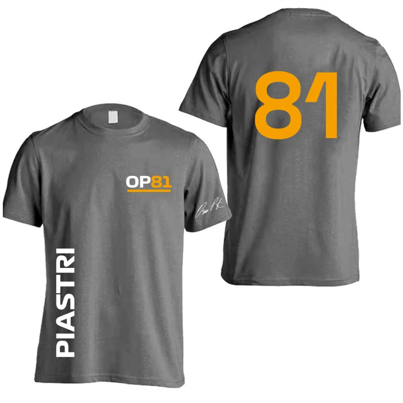Oscar Piastri 81 Driver Logo Racing Team Men T-shirt Summer Short Sleeve Women Tee Shirts 100% Cotton Fashion Couple Clothes Top