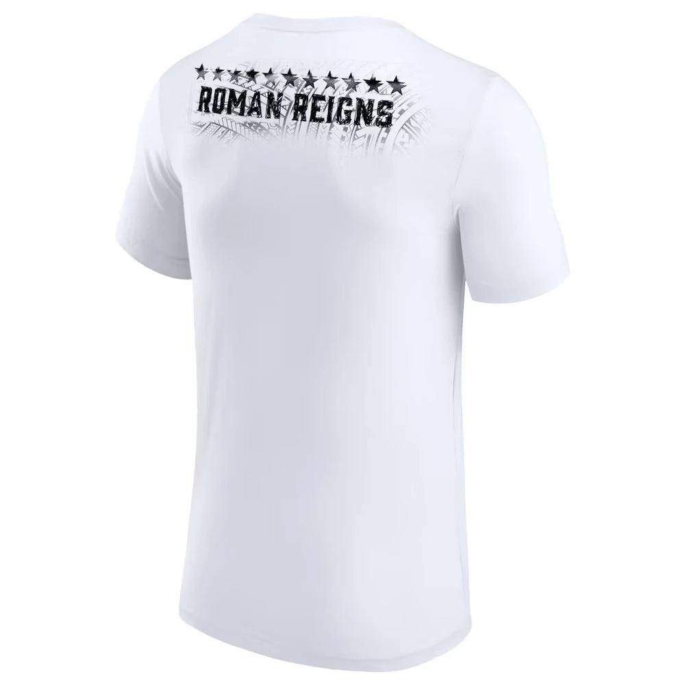 Men's White Roman Reigns Tribal Logo T-Shirt 3D Print Quick Drying Short Sleeve T-Shirt for Outdoor Sports Casual Wear 4XL