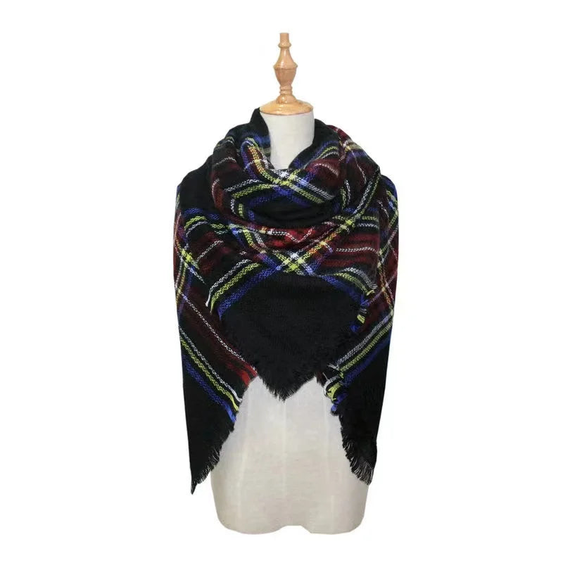 140*140cm Unisex Women Men Warm Blanket Large Oversized Tartan Scarf Wrap Shawl Bufandas Plaid Cozy Checked Pashmina Scarves