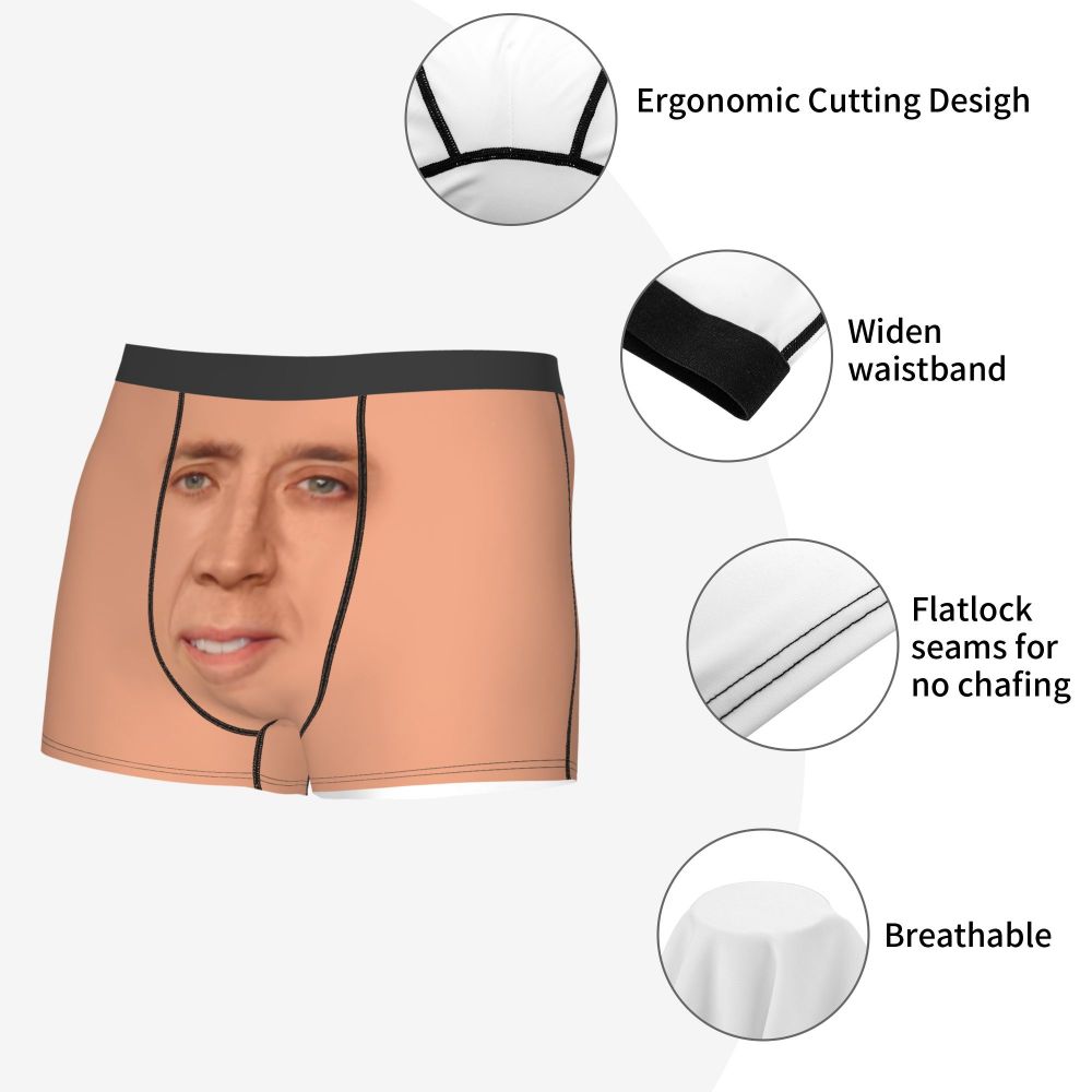 Custom Nicolas Cage Boxer Shorts For Homme 3D Printed Male Nic And His Girls Underwear Panties Briefs Breathbale Underpants