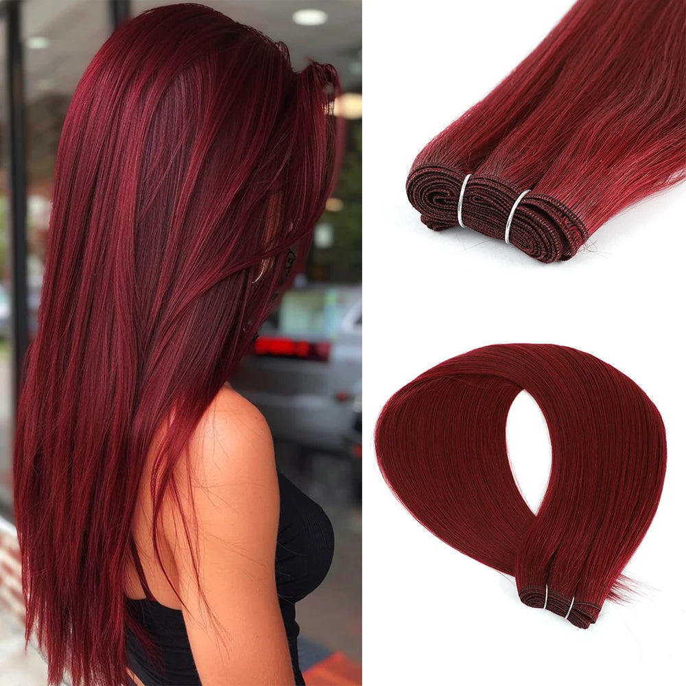 24-32 Inch Bio Protein Straight Hair Bundles Synthetic High Temperature 150g 200g Ombre Brown M888 Orange Soft Hair Weaving