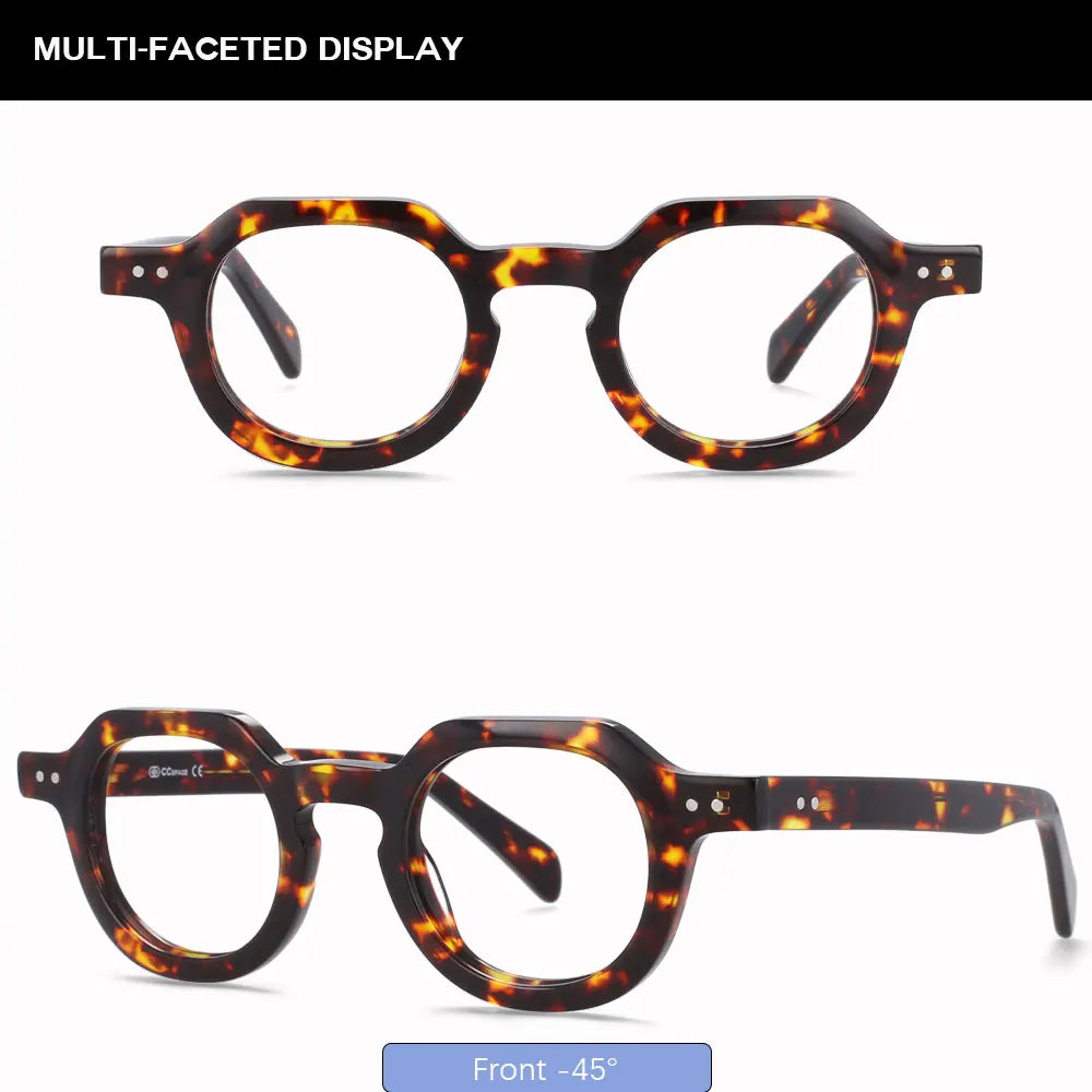 R49875 Vintage Women Reading Eyeglass Acetate Glasses Frames Men Fashion Presbyopic Dioptric +50 +100 +300