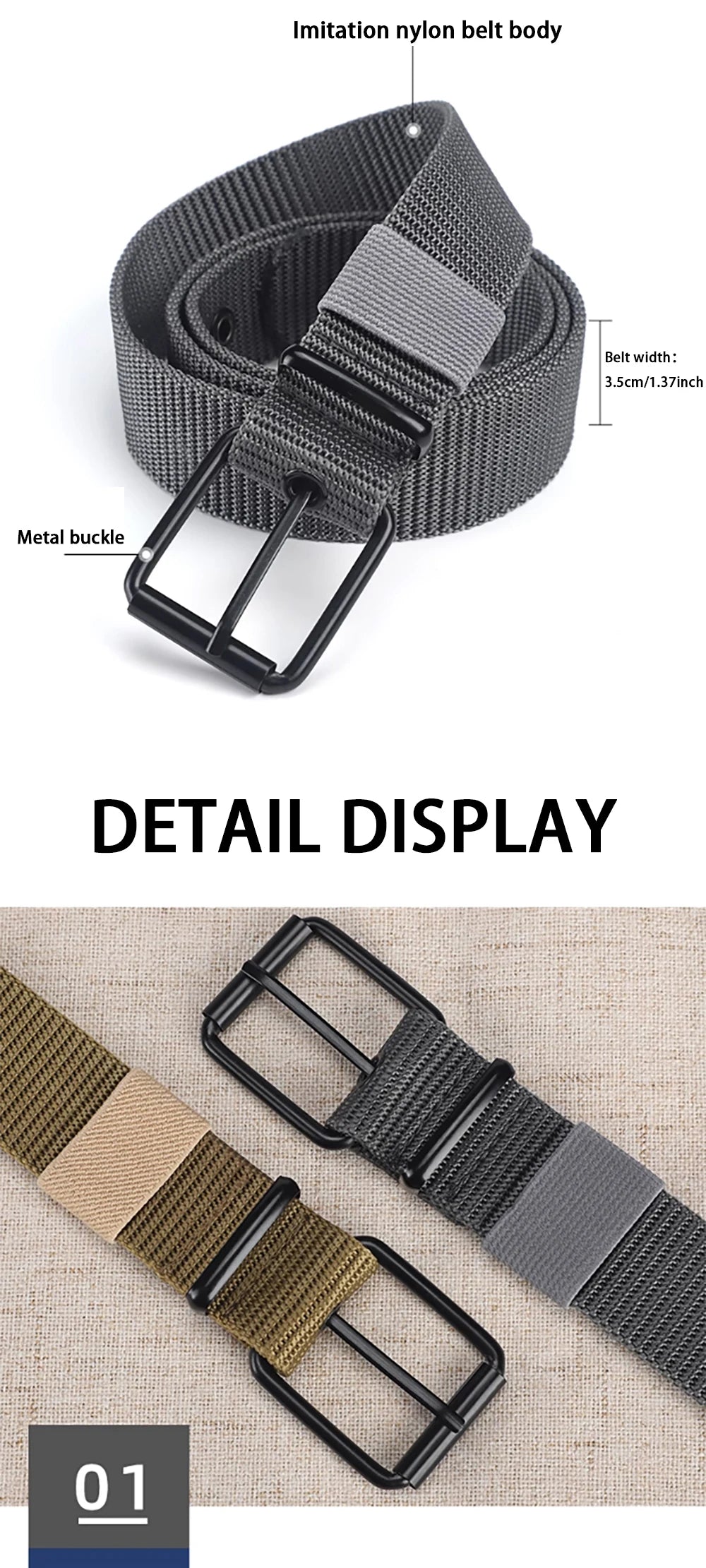 1pc Men's Belt Porous Canvas Metal Pin Buckle Belt Outdoor Sports Belt Women's Fashion Eyelet Belt With Jeans Belt For Men Women