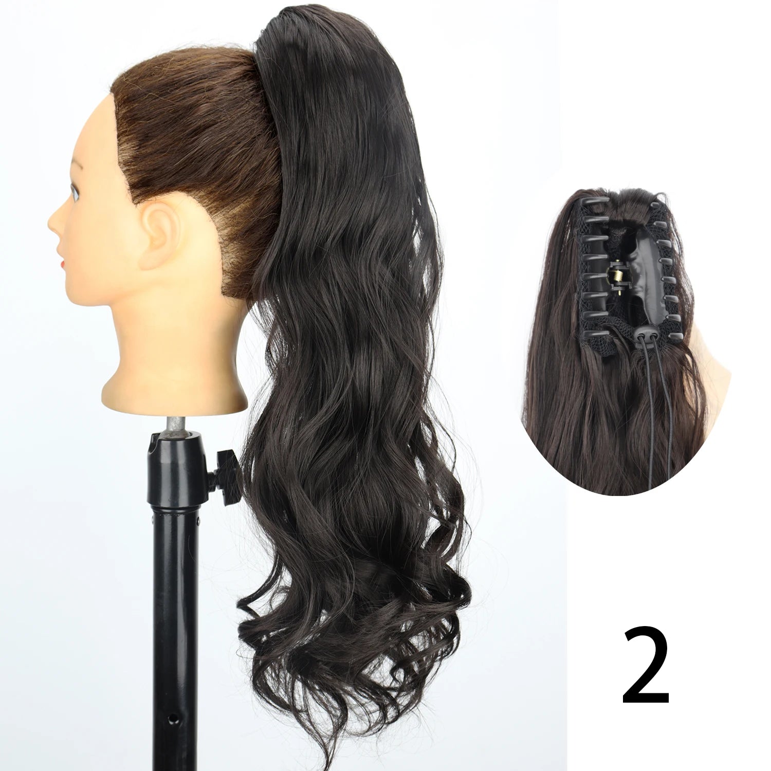 Synthetic 24Inch Wavy Claw Clip On Ponytail Hair Extension Ponytail Extension Hair For Women Pony Tail Hair Hairpiece