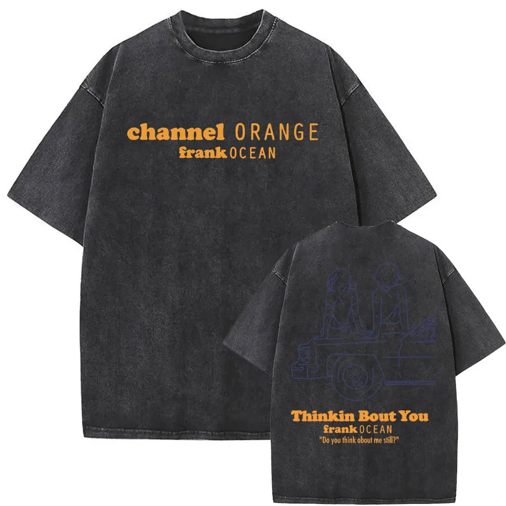 Washed Vintage Rapper Frank Oversized Tshirt Blond Graphic T-shirts Men Women Ocean Hip Hop T Shirt Men's Fashion Casual Tees
