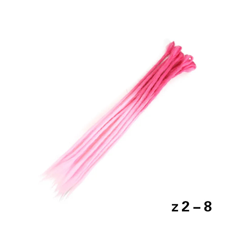 Dreadlocks Extensions Thin 0.7cm Width Synthetic Crochet Braids Hair Dreads Fake Hair Ombre Mint Green Reggae Hip Hop Style Pink