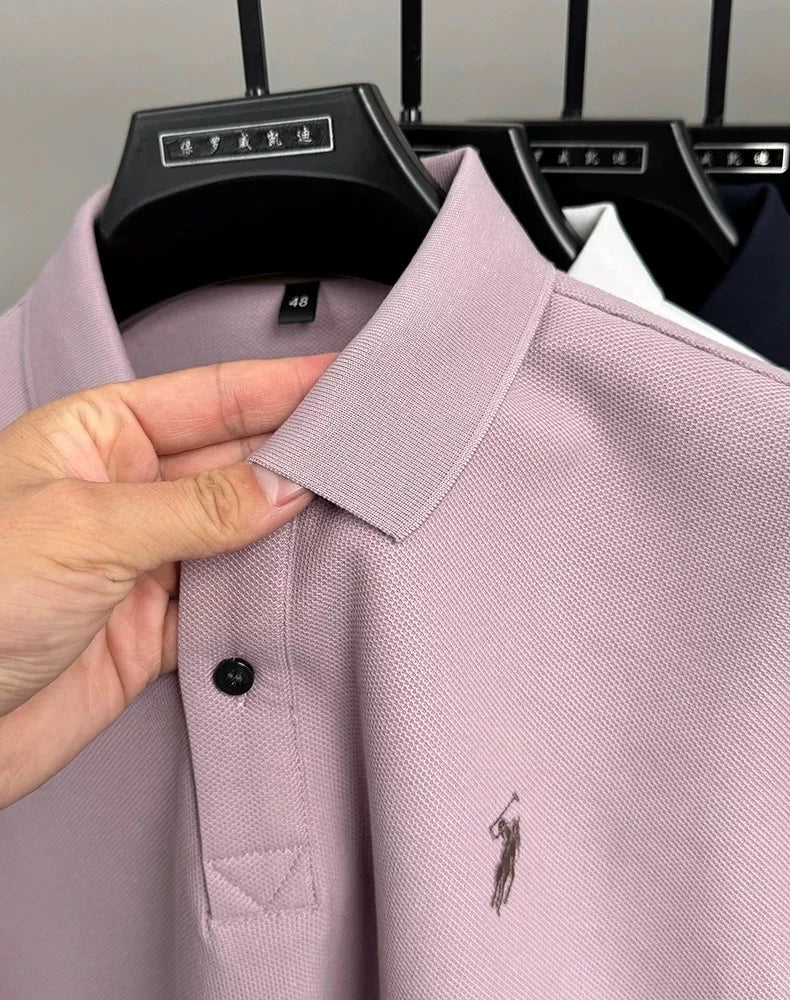 High end brand 100% cotton long sleeve polo shirt men's autumn fashion designer new Paul Pony embroidery casual golf T-shirt