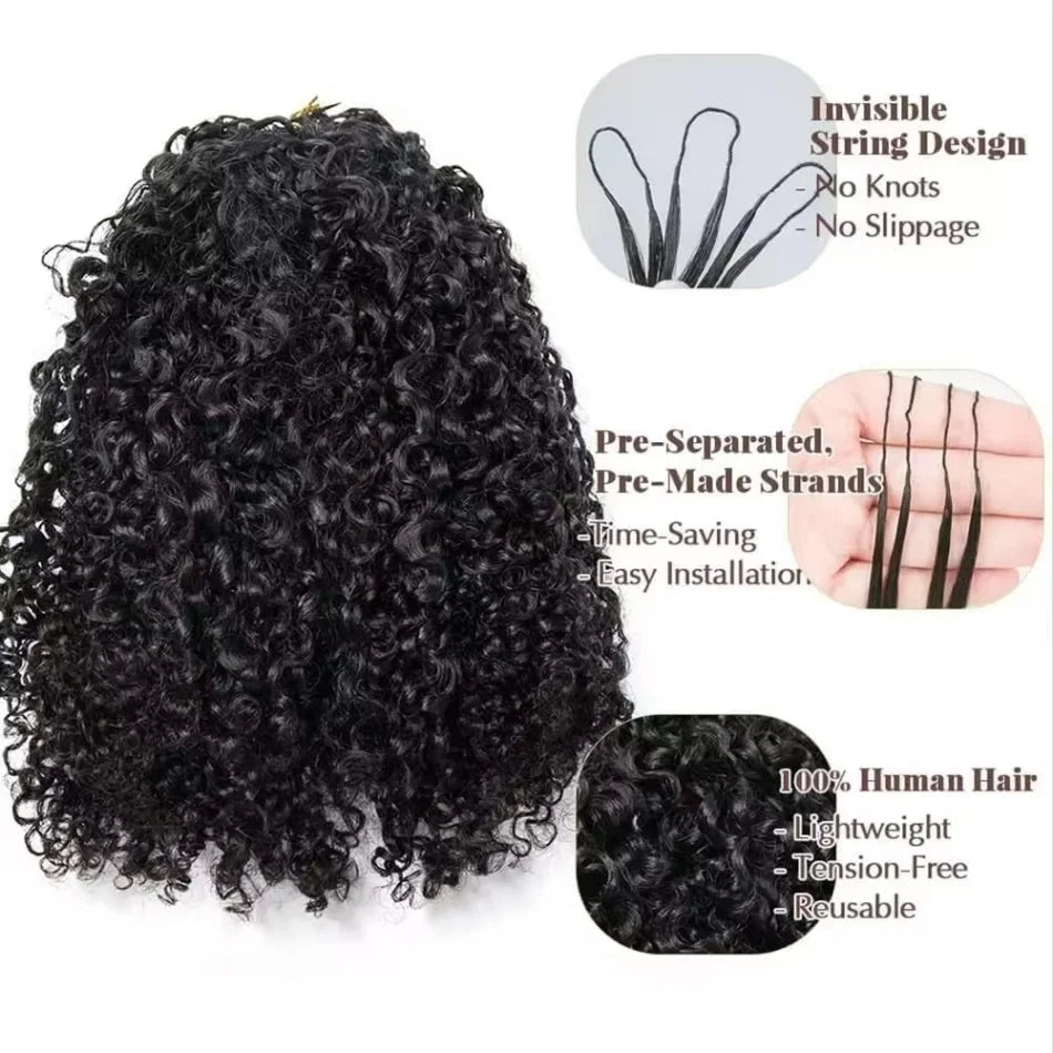 Deep Wave Crochet Human Hair Brazilian 12A Small Spirals Burmese Curly Bundles Virgin Feather Kinky Curly Hair Extension
