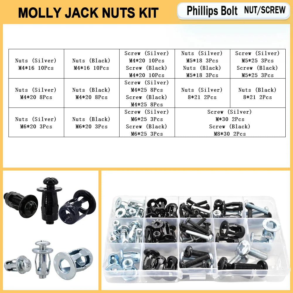 M4 M5 M6 M8 Molly Jack Nut Metal Pannel Petal Rivet Nuts License Plate Fix Rivnut Expansion Clamp Lock Hex Phillips Screw Bolt