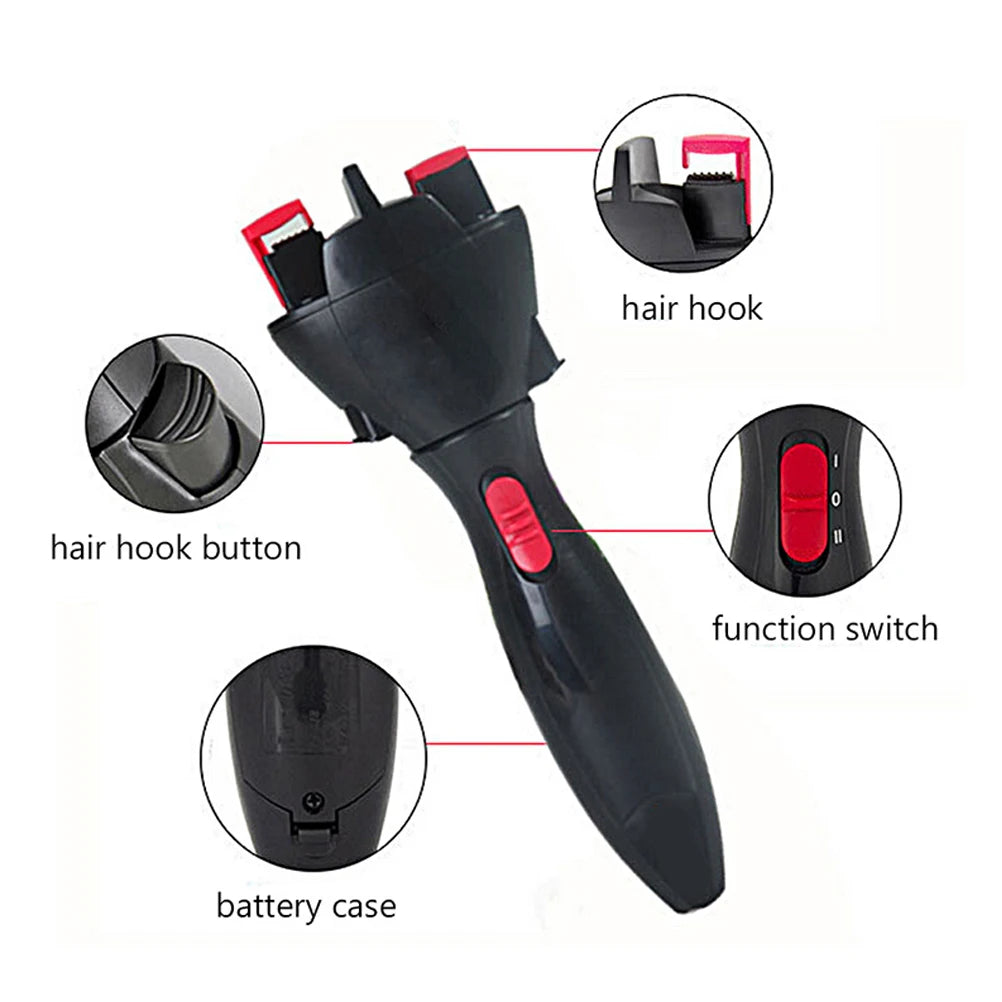 Electric Hair Braider Electric Hair Braiding Machine Simple  Sensitive Detection Device ABS Automatical for House Use