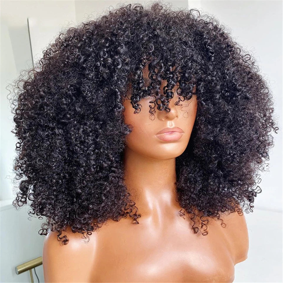 Afro Kinky Curly Wig Human Hair Short Pixie Curl Afro Kinky Curly Wig Natural And Soft4B 4C Brazilian Hair Wig Full Machine Made