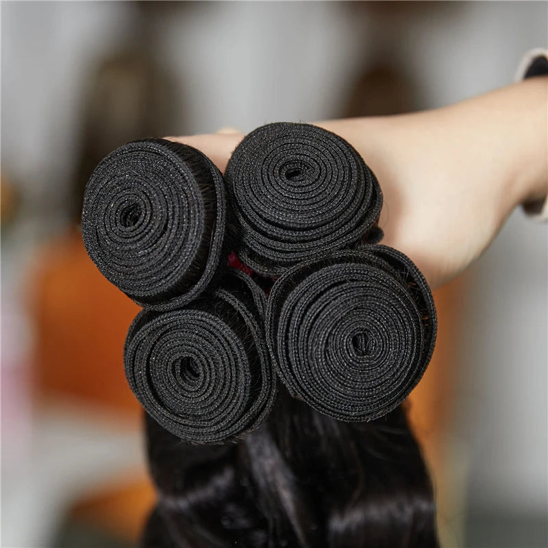 UNICE Hair Body Wave Bundles With 5X5 HD Lace Closure Human Hair Bundles With 4X4 Lace Closure 8-30 Inch Human Hair Weave Bundle