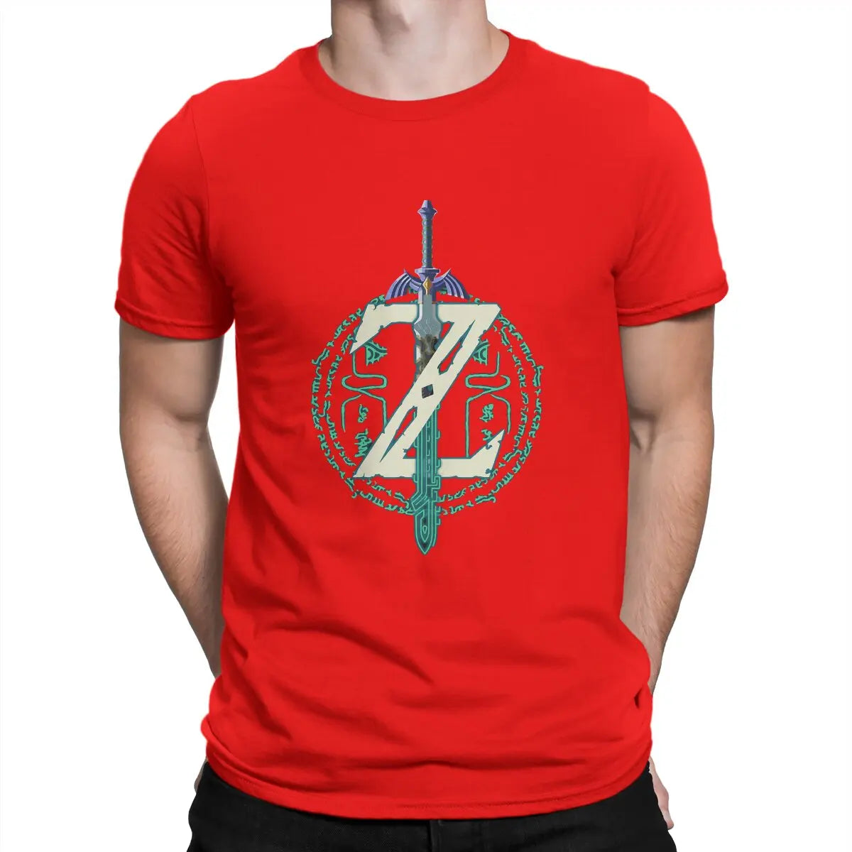 Zeld T Shirts Men's  100% Cotton Novelty T-Shirts Crewneck Tears Of The Kingdom Tees Short Sleeve Tops Party