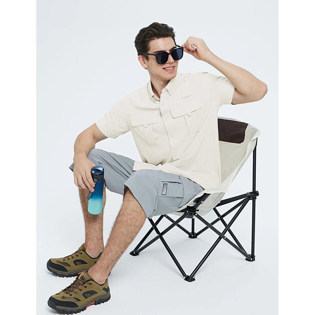 TACVASEN Men‘s Short Sleeve Sun Protection Shirt UPF 50+ Lightweight Quick Dry Fishing Hiking UV Shirt with Pockets for Men