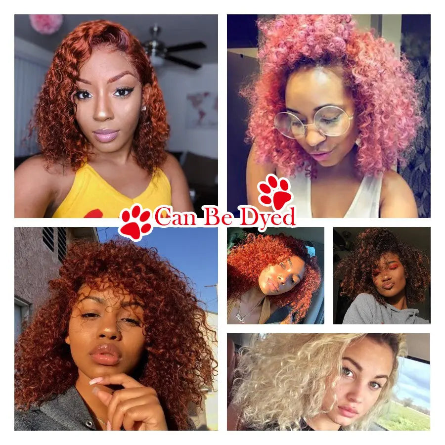 Glueless Wig Kinky Curly Lace Front Human Hair Wigs Ready To Wear And Go Wet and Wavy Wigs Water Wave Human Hair Wig For Women