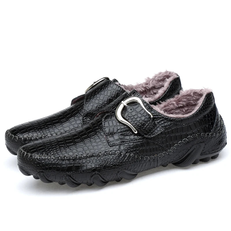 Crocodile Skin Loafer Shoes Men Genuine Leather Slip-on Moccasins Handmade Male Outdoor Casual Shoes Drive Walk Luxury Leisure