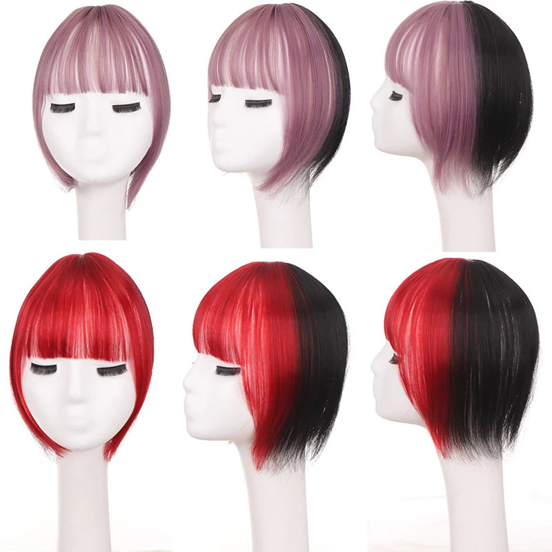 Fake 3D Air Bangs Hair Clip-In Extension Synthetic Fake Fringe Natural False hairpiece For Women Clip In Bangs