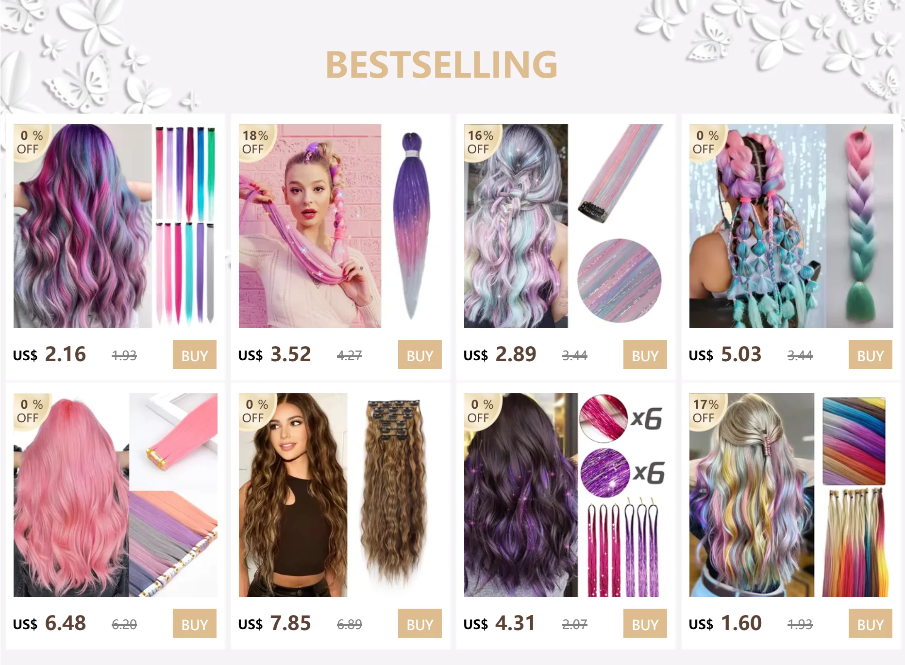 Dard Red White 3 Tones Ombre Straight Braids Blend Hair Tinsel Festival Rave Hair Extensions for Girls Crazy Hair Day Braids