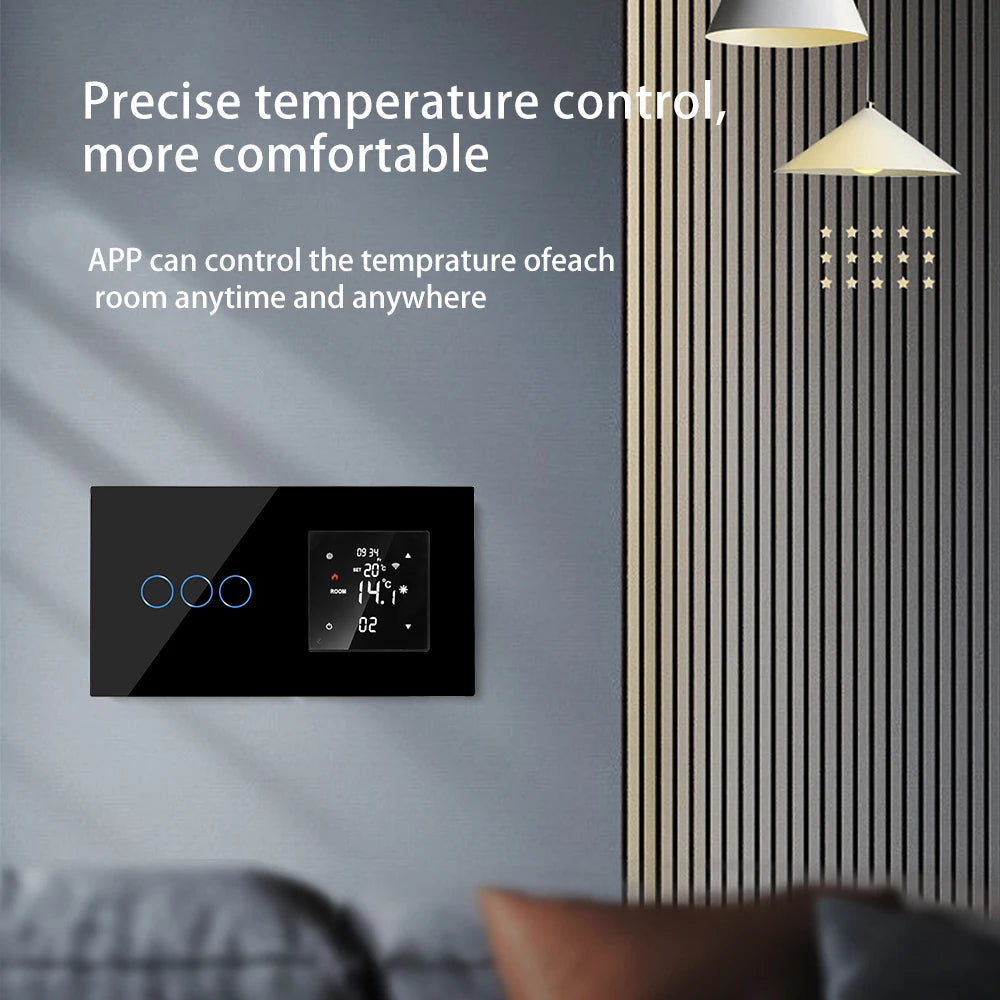 Bingoelec Tuya WiFi Smart Thermostat with Touch Switch Electric Floor Heating Water/Gas Boiler Temperature Controller Smart Home