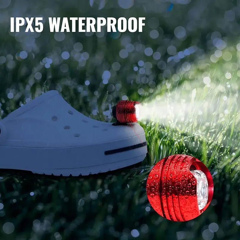 1Pcs NEW Waterproof Shoe Light Outdoor Camping Charms Adult Kids Shoe Decoration Headlights for Accessories