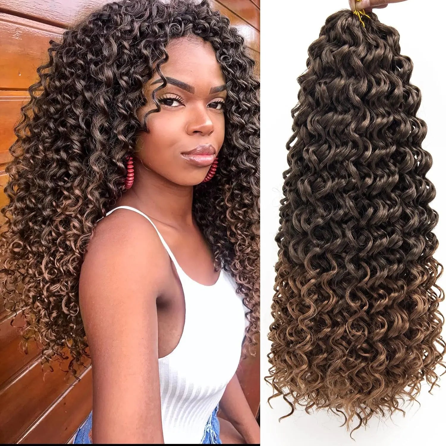 GoGo Curl Crochet Hair 10/18 Inch Short Curly Crochet Hair for Women Water Wave Beach Curl Deep Twist Crochet Braids Synthetic