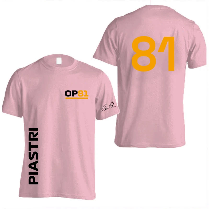 Oscar Piastri 81 Driver Logo Racing Team Men T-shirt Summer Short Sleeve Women Tee Shirts 100% Cotton Fashion Couple Clothes Top