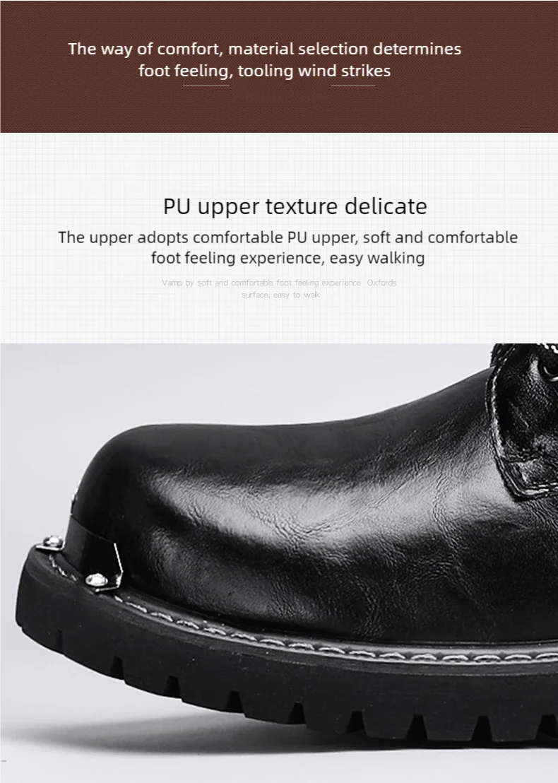Men's boots four seasons new high-top outdoor casual boots safety protective work boots motorcycle boots plus size outdoor boots