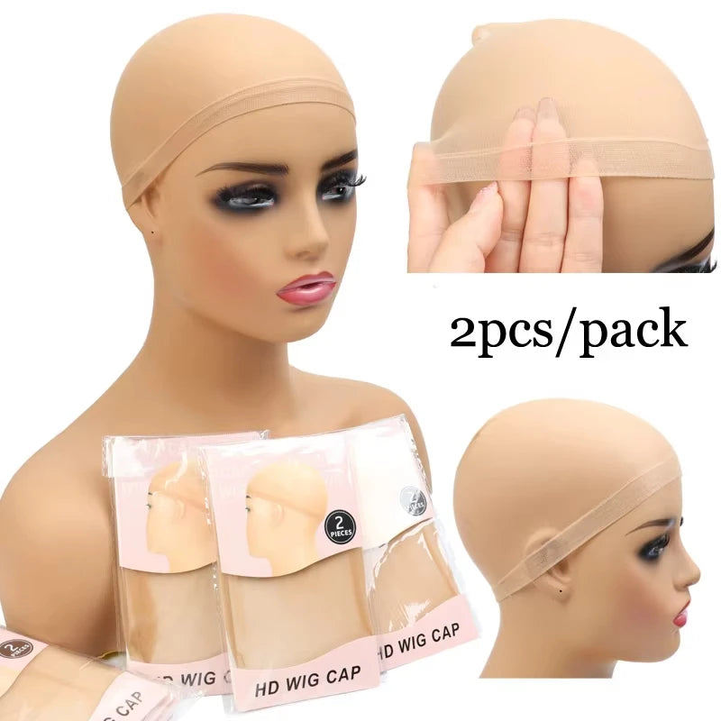 10 Pcs HD wig cap Transparent HD wig cap Stocking cap Transparent wig cap Thin nylon cap Lace side ladies wig accessories