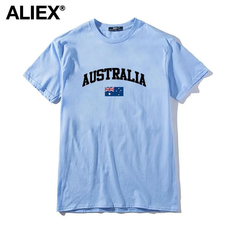 100 Cotton ALIEX Australia Flag T Shirt Men T Shirts Homme T-shirts For Man Top Top Tee 3XL Clothing Funny Tshirt Brand  UTSDA#