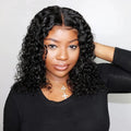 250 Density Glueless Kinky Curly Bob Wig Lace Frontal High Quality Wear And Go 100% Human Hair Wigs Pre Plucked 13X6 Deep Water