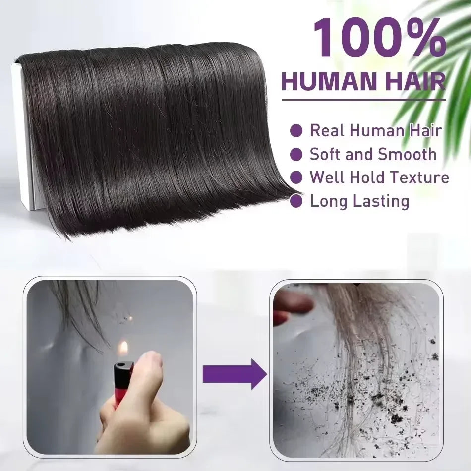 16A Real Bone Straight Human Hair Bundles Deal 30 40Inch Brazilian Raw Hair Extensions 3 4 Pcs Human Hair Bundles  Natural Black