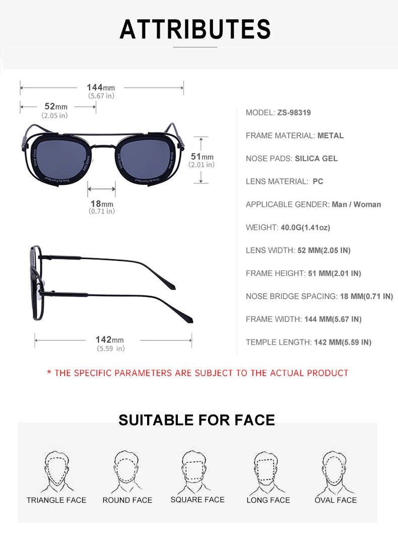 Steampunk Square Pilot Sunglasses Men 2025 Luxury Brand Retro Metal Frame Sun Glasses For Male Double Beam Eyewear UV400 Shades