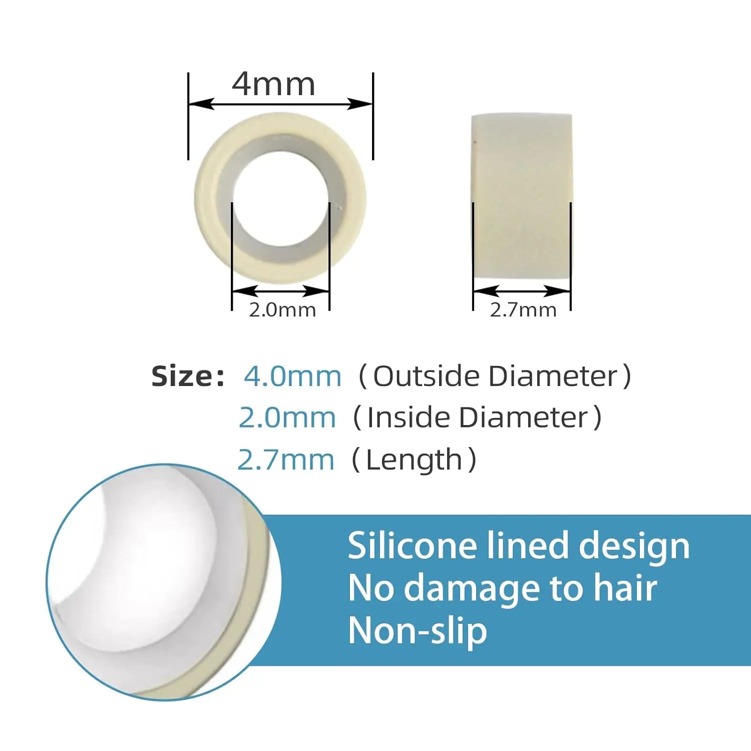 300pcs Woman Hair Decoration The Ring Hair Extensions Tools Micro Link Rings Silicone Link Ring Dreadlock Ring Hair Cuffs Silico