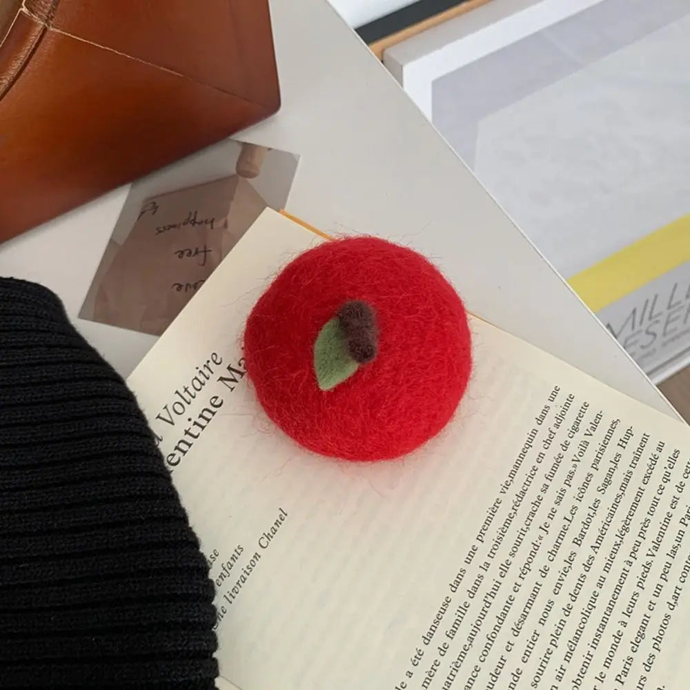 Simulation Food Hairpins Cute Orange Hair Clips Barrettes Peach Hairpins Children Woolen Fruits Duckbill Clips  For Women