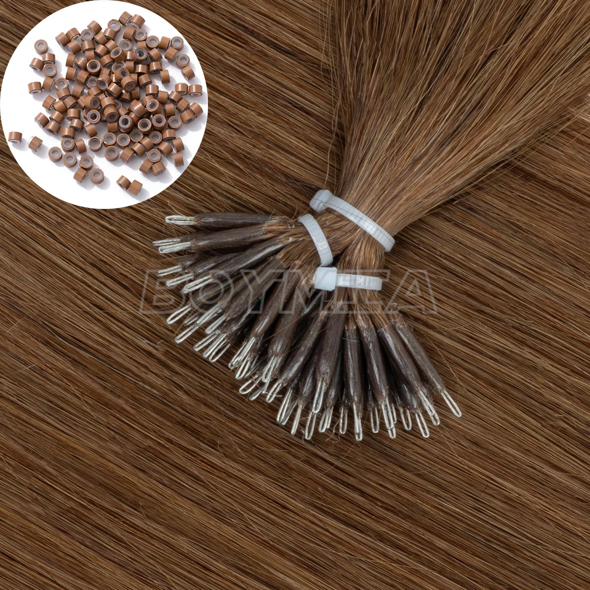 BOYMIA Nano Hair Extensions Human Hair Natural Straight for women Invisible Add Length and Volume 12-22inch 30G Free Nano Bead