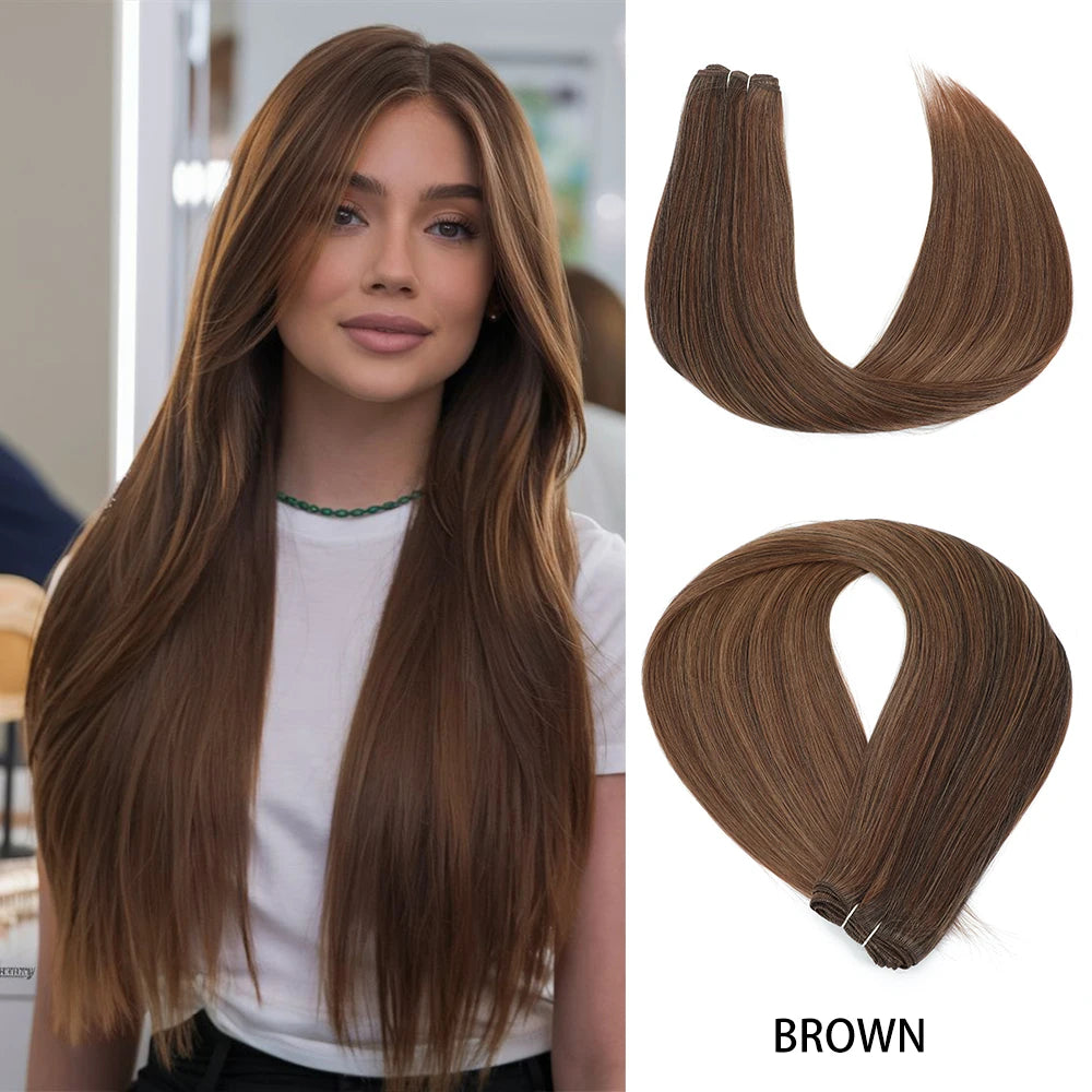 24-32 Inch Bio Protein Straight Hair Bundles Synthetic High Temperature 150g 200g Ombre Brown M888 Orange Soft Hair Weaving