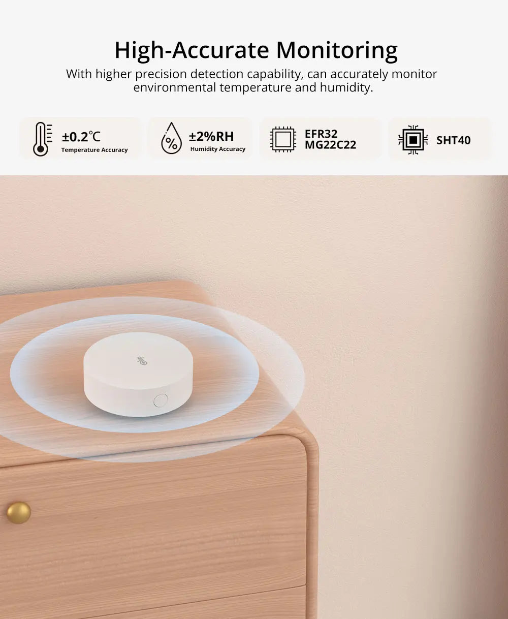 SONOFF SNZB-02P Zigbee Temperature and Humidity Sensor Smart Home Comfort Alert High Accuracy & Fast Refresh Need Zigbee Hub