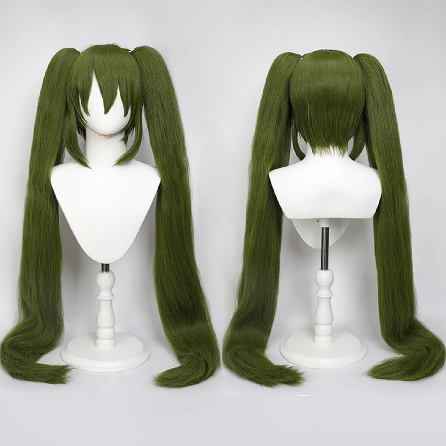 Multi-color Double Ponytail Anime Cosplay Wig Set Heat Resistant Synthetic Hair Wig
