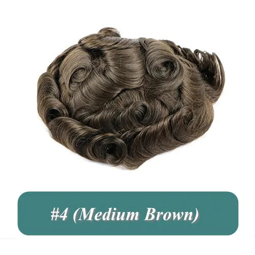 Undetected 0.02mm Thin Skin Natural Hairline Human Hair Men Toupee Black Gray Brown Blonde Male Hair Light Capillary Prosthesis