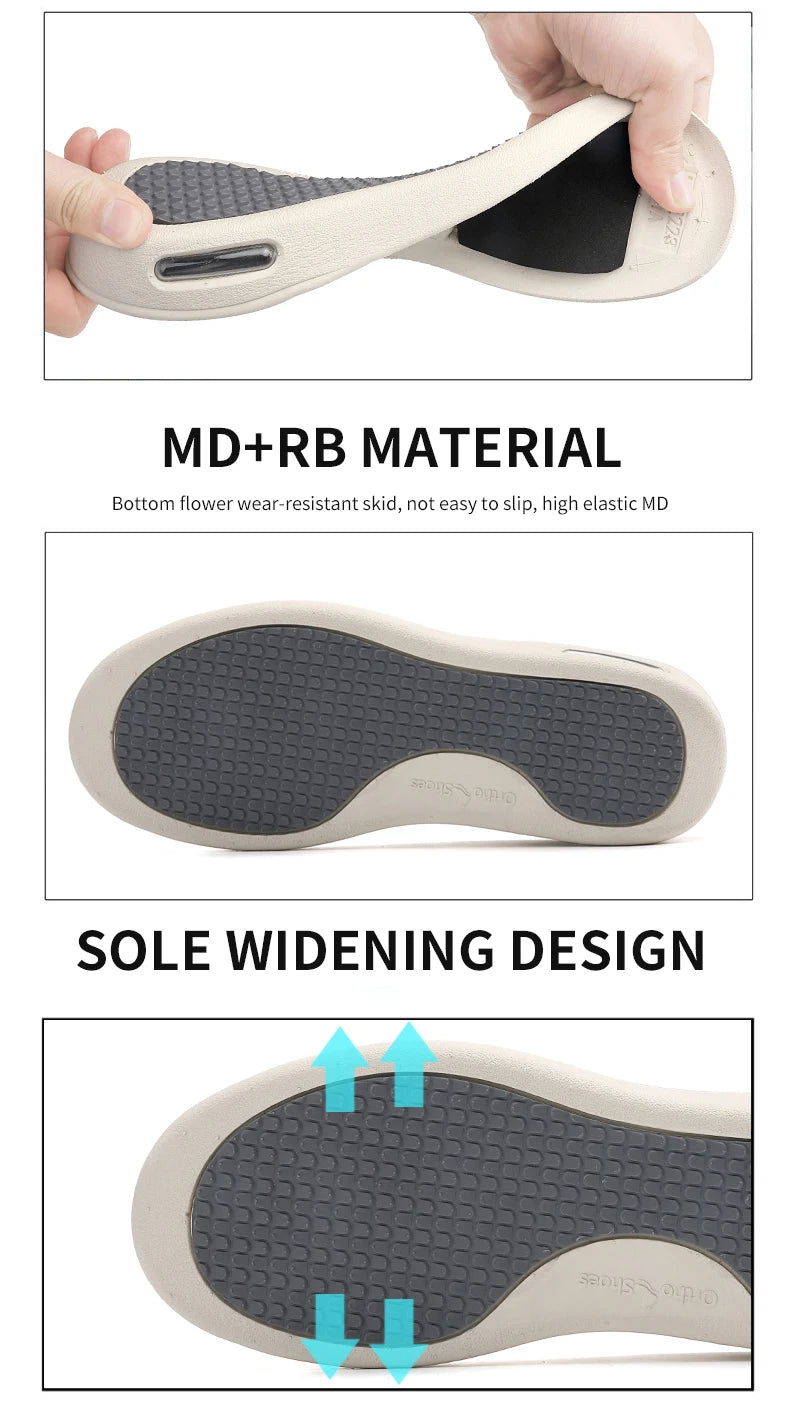 Walking Shoes Men Diabetic Shoes Elderly Casual Solid Color Flat Shoes Oldmen Soft Comfortable Sneakers Plus Size