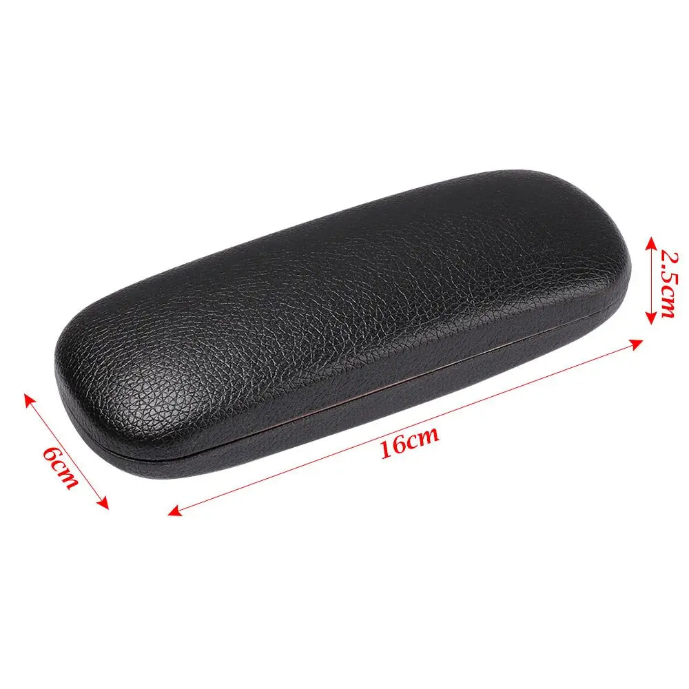 Unisex Waterproof PU Leather Litchi Grain Black Spectacle Cases Glasses Box Hard Frame Eyeglass Cases Eyewear Protector