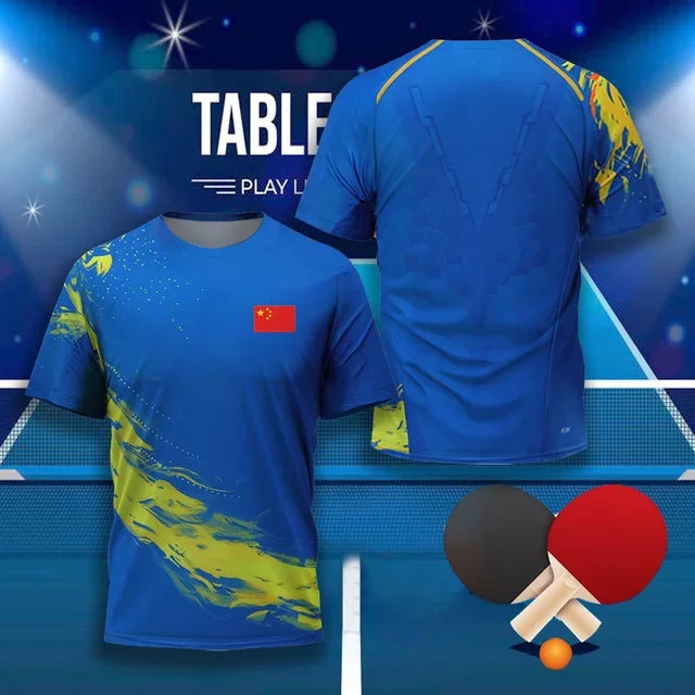 CHINA Dragon Table Tennis Graphic T Shirt for Men Clothing Fashion Badminton Sports T-shirt Ping Pong Jersey Gym Fitness Shirts