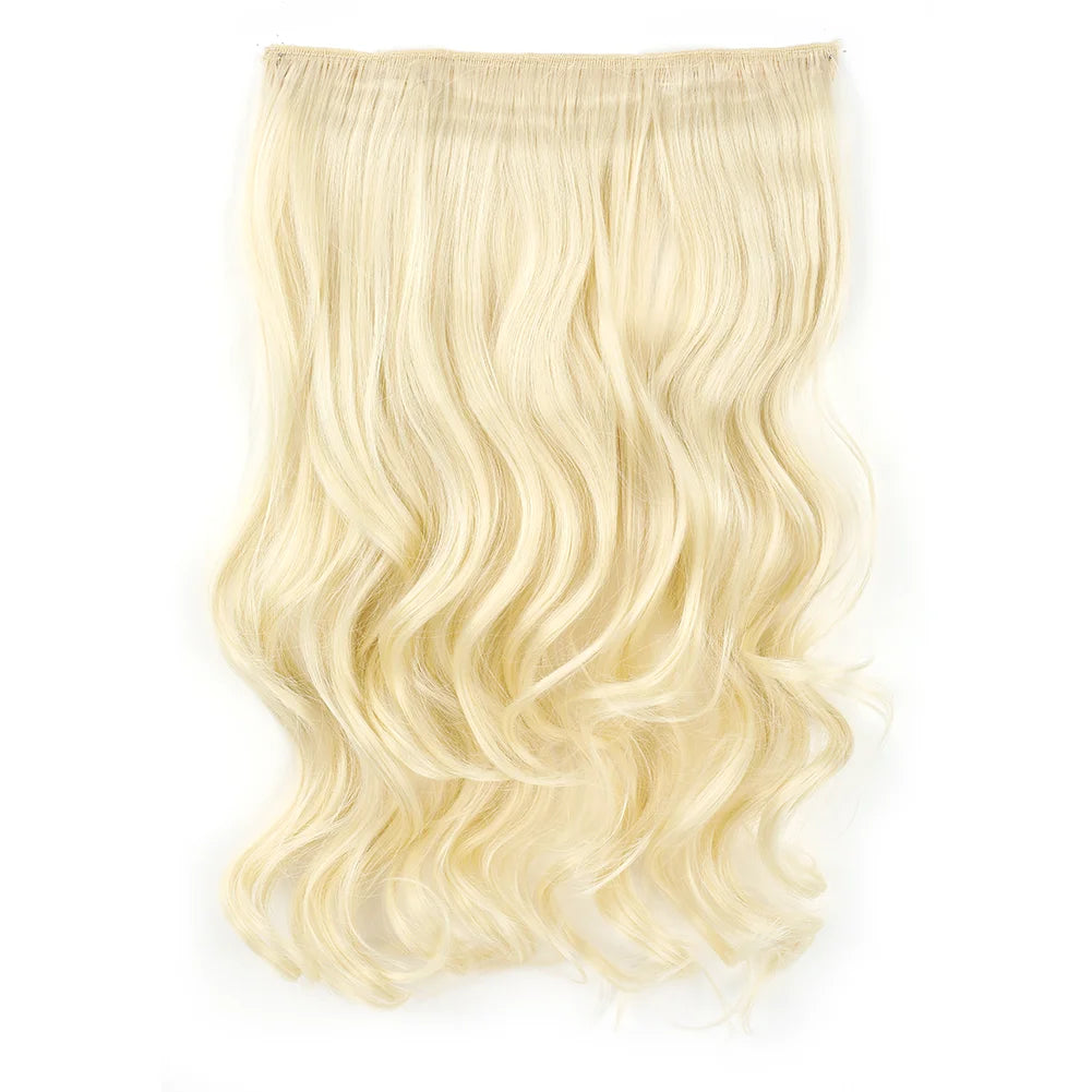 Invisible Wire in Synthetic Hair Extensions Body Wave 2 Clips in Hair Extensions 18" Fish Line Synthetic Hair Piece For Women