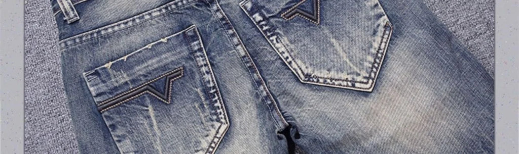 2023 Spring and Autumn New Classic Fashion Solid Color Ripped Small Foot Pants Men's Casual Comfort Elastic High Quality Jeans