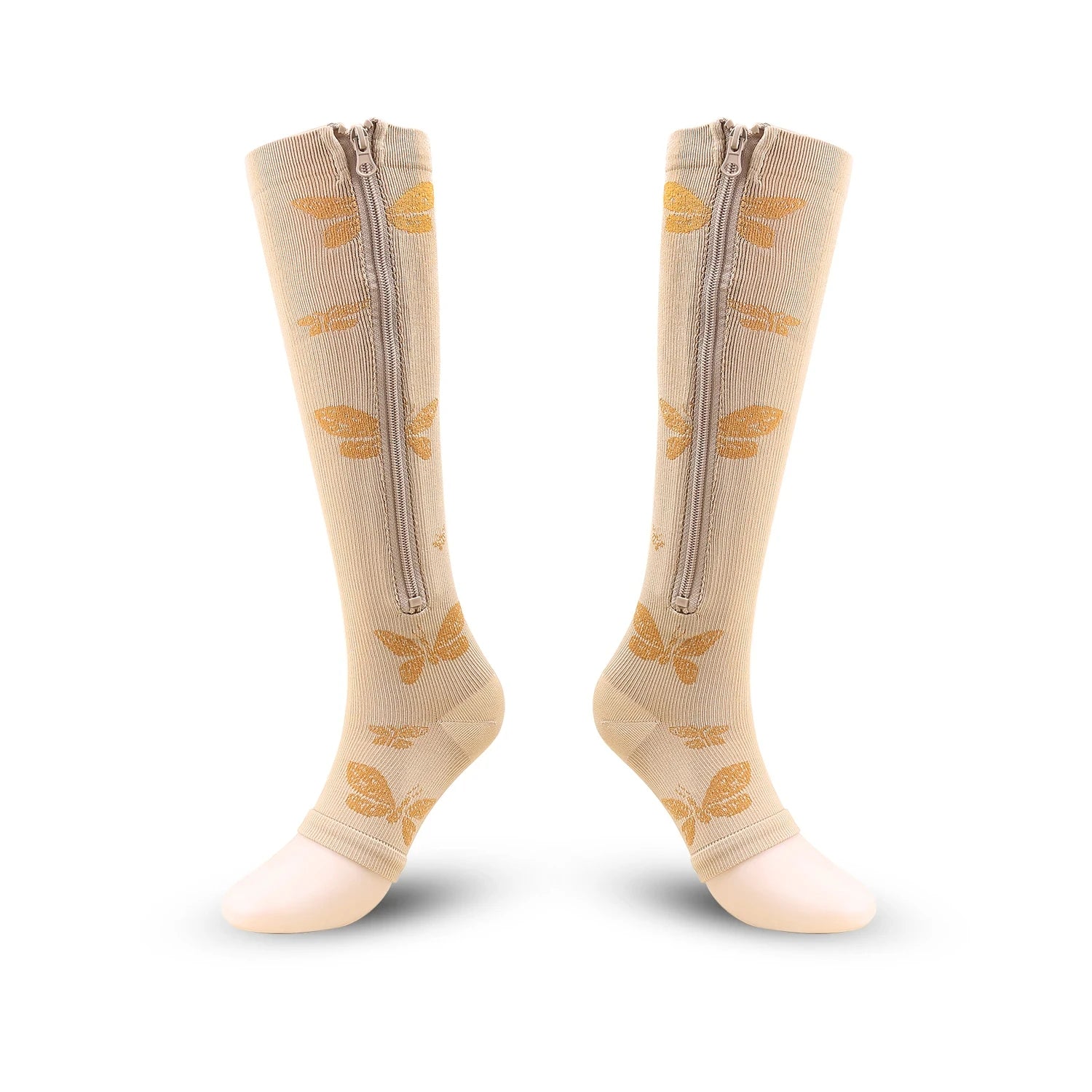 Compression Socks S-XXL Medical Edema Pregnant Varicocele Open Toe Socks Men Women Solid Color Knee Length Elastic Tight Socks
