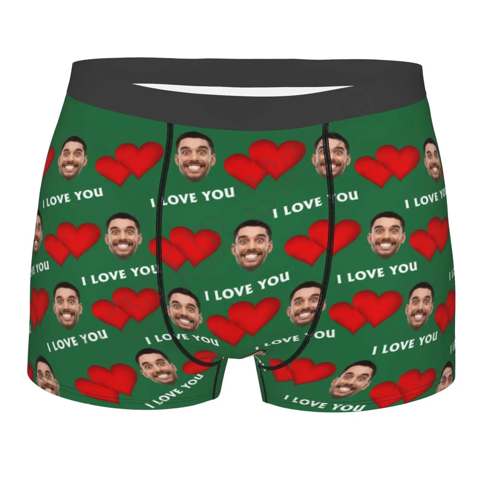 Personalized Face Photo Underwear - Custom Heart Boxer Briefs - Custom Men Briefs - Gift For Husband - Anniversary Gift for Dad