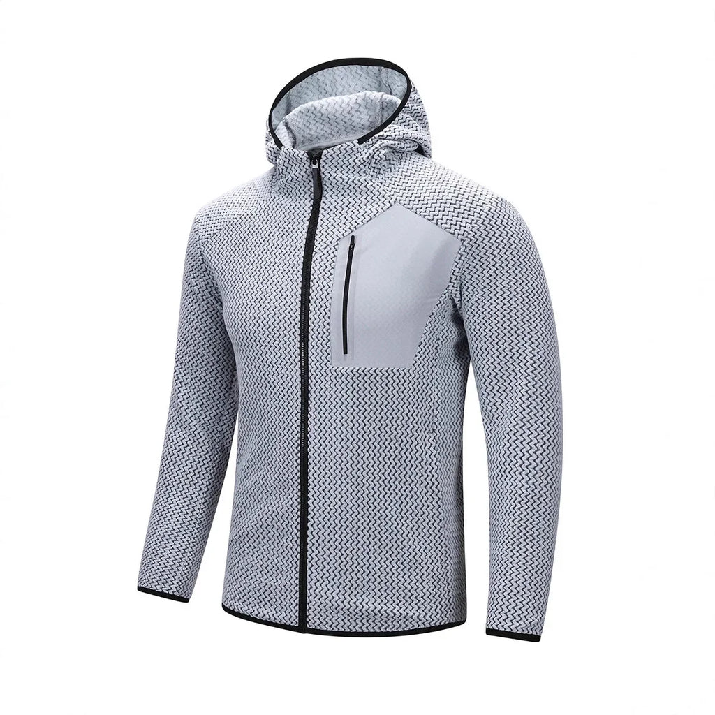 ARC Outdoor Men's Zipper Plush Hoodie Mountaineering Travel Sports Fashion Cationic Casual Fishing Spring and Autumn Hoodie