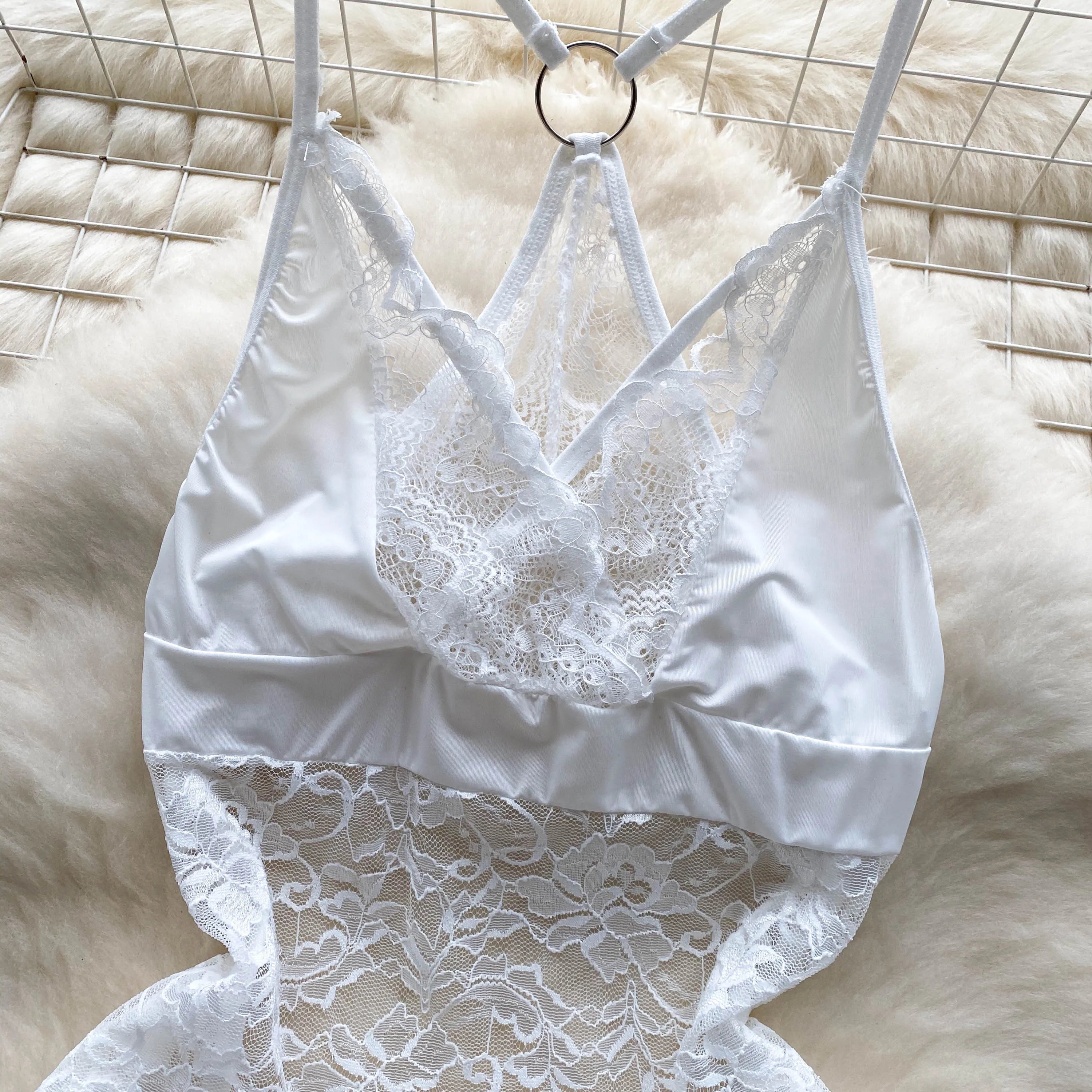 SINGREINY Summer France Sensual Night Dress Erotic Hollow Out Camis Lingerie Nightwear Women Split Slim Sheer Lace Pajamas Dress
