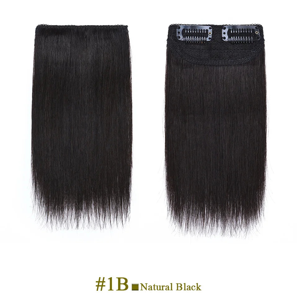 S-noilte 1pc Straight Clip in Hair Extensions Human Hair Side Head 8inch 12inch Black Brown Women Fake Hairpiece Platinum Blonde