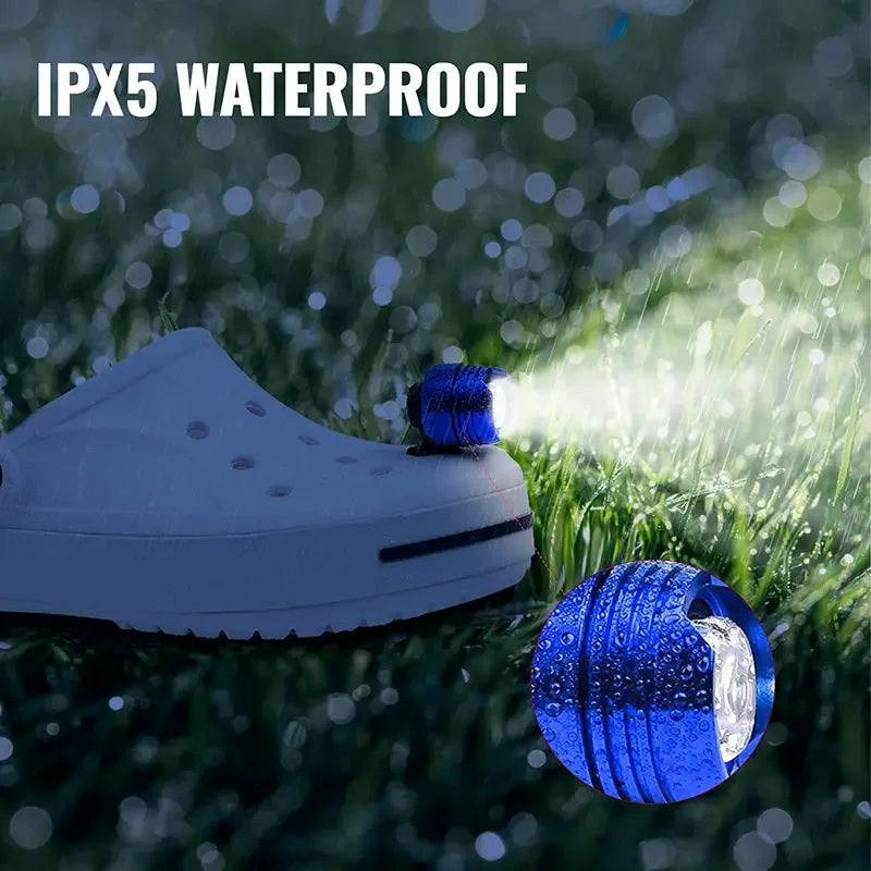 1Pcs NEW Waterproof Shoe Light Outdoor Camping Charms Adult Kids Shoe Decoration Headlights for Accessories